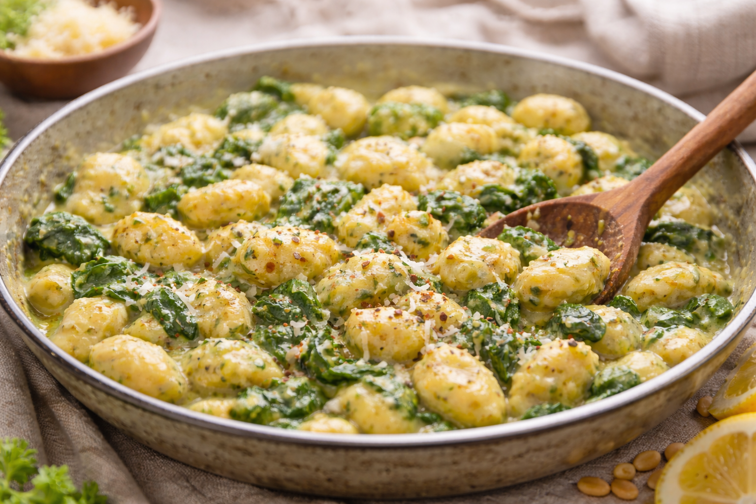 I’m Tired Dinner: Creamy Pesto Gnocchi (One Pan, 15 Minutes)